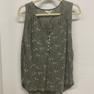 Lucky Brand mixed media top